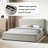 Modern Beige Chenille Upholstered Platform Bed