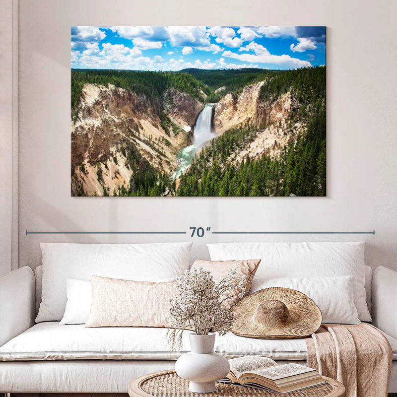 Scène de cascades d'Alvord Yellowstone, H 34 po x l 51 po