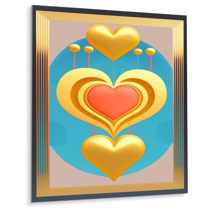 Brillant cœur rouge contemporain II - décoration murale abstraite romantique en métal - MT81329, H 40 po x l 30 po x P 1 po
