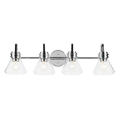 34" 4-Light Vanity Light with Clear Glass