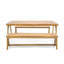 Ensemble de table et de salle à manger d'extérieur 3 pièces Lea, bois d'acacia brun naturel