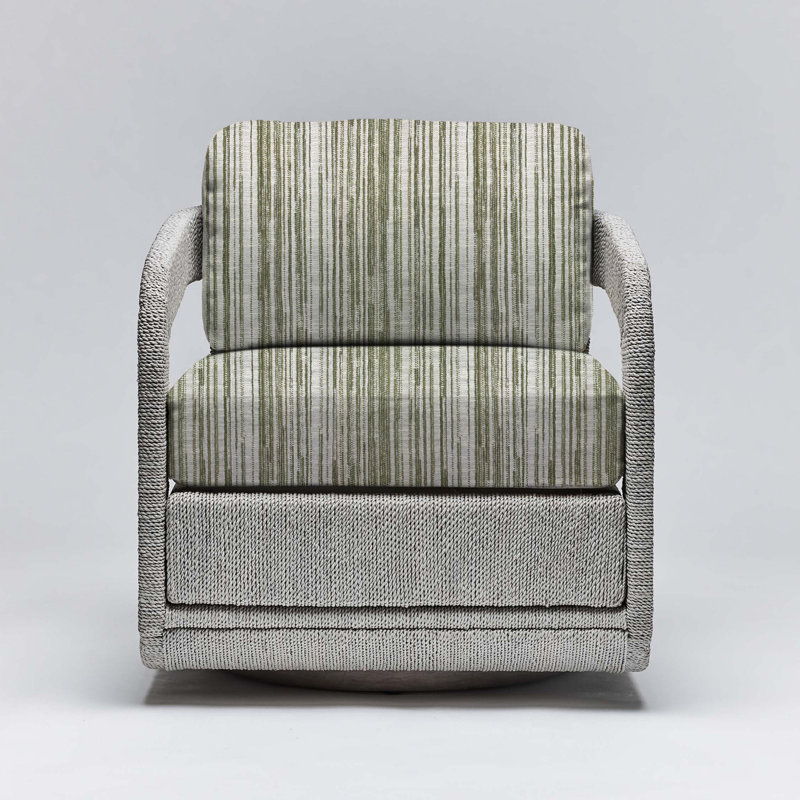 Fauteuil pivotant en cuir 27,5 po Harbour, Céruse grise, Taillis de sauge