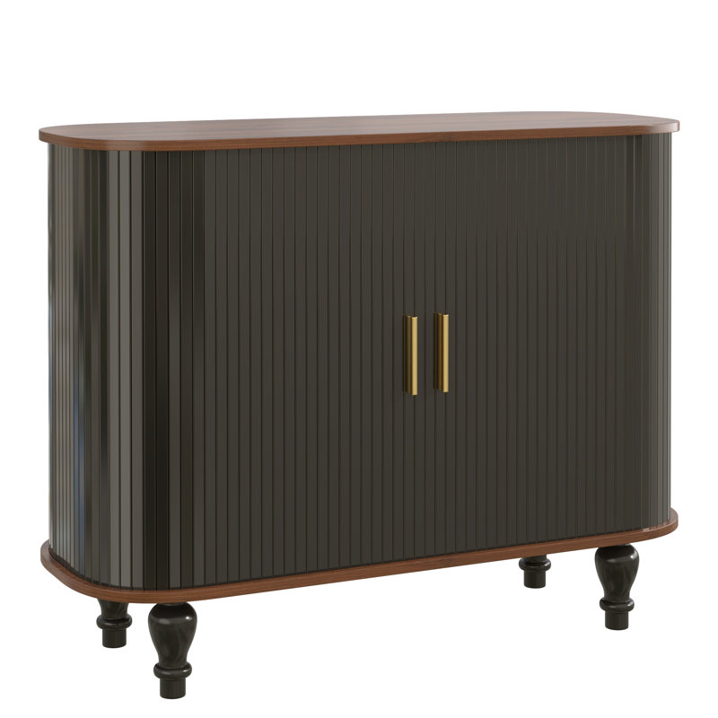 Armoire à boissons cannelée avec porte-bouteilles et porte-bouteilles, Noir
