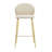 Indoor Upholstered Bar Stool, Beige Fabric With Metal Frame, Set Of 2