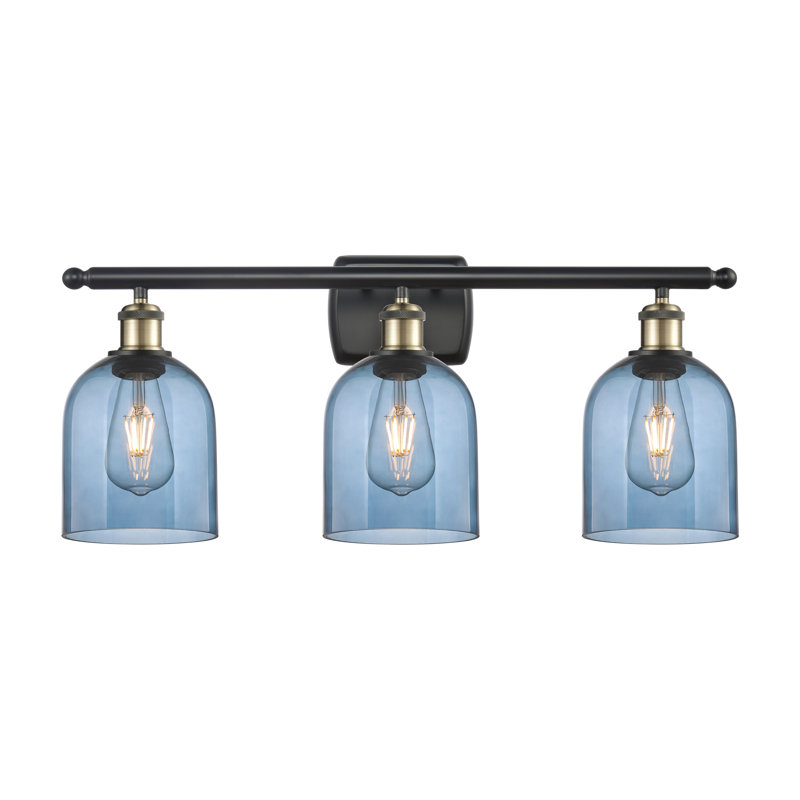 Anacaren 3 - Light Dimmable Vanity Light, Princess Blue, Black Antique Brass