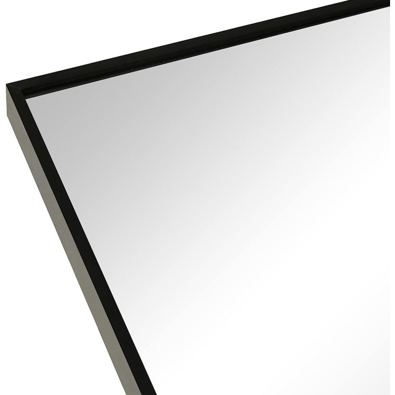 Miroir de salle de bain 36 po., Verticale, Noir, Ovale