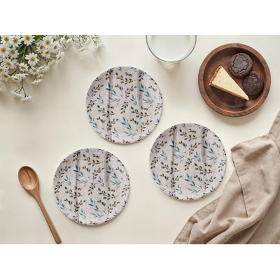 Elegant Dessert Plate Set (6 Pieces), 100% Ceramic, 7.6 x 7.6 x 0.8 inches | Dishwasher & Microwave Safe | Perfect for Serving Cakes, Pastries, and Desserts | Stylish Addition to Your Tableware Collection