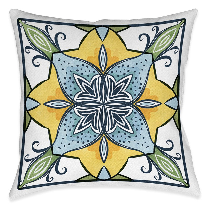 Coussin décoratif Blue Sunrise Medallion Burst