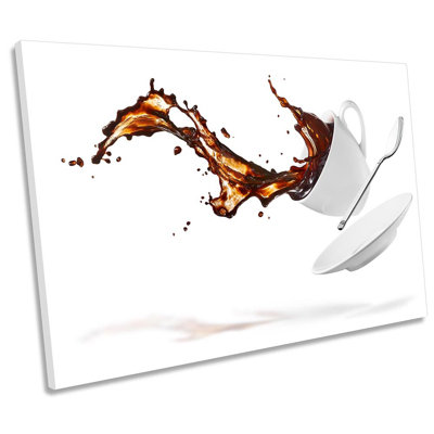 White Coffee Cup Café 1 Piece Wrapped Canvas Wall Art