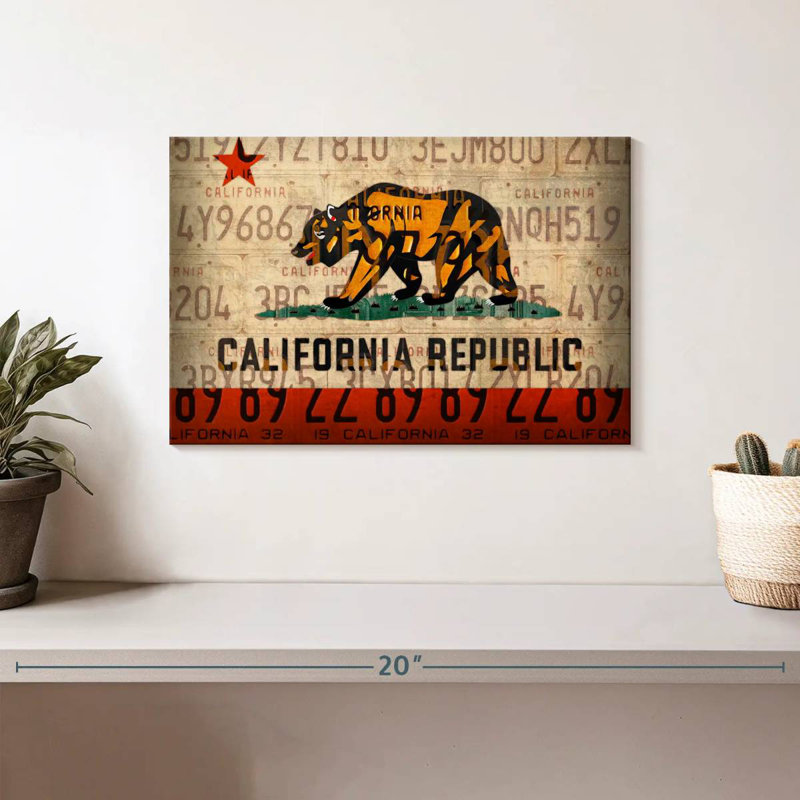 Cali State Flag License Plates, 8" H x 12" W