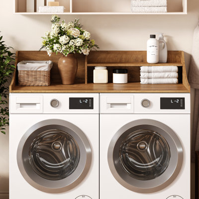 2-Layer Washer Dryer Countertop ，Laundry Countertop with Storage Shelf