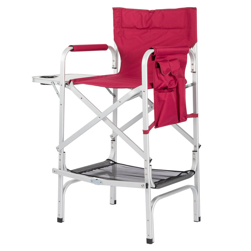 Chaise de réalisateur pliante avec coussin Myianna, Rouge