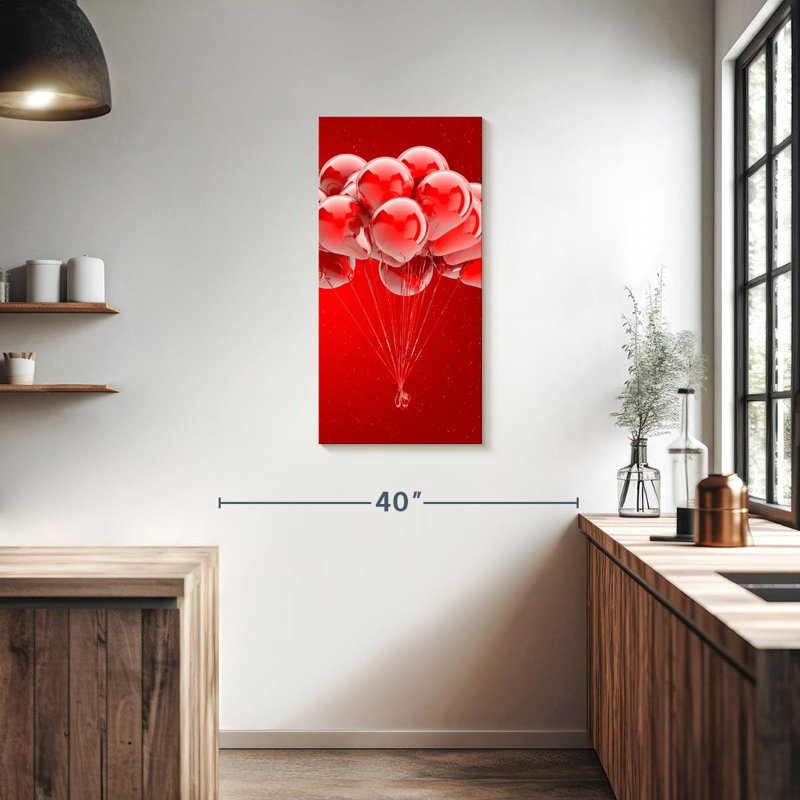 Ballons rouges brillants, H 36 po x l 18 po