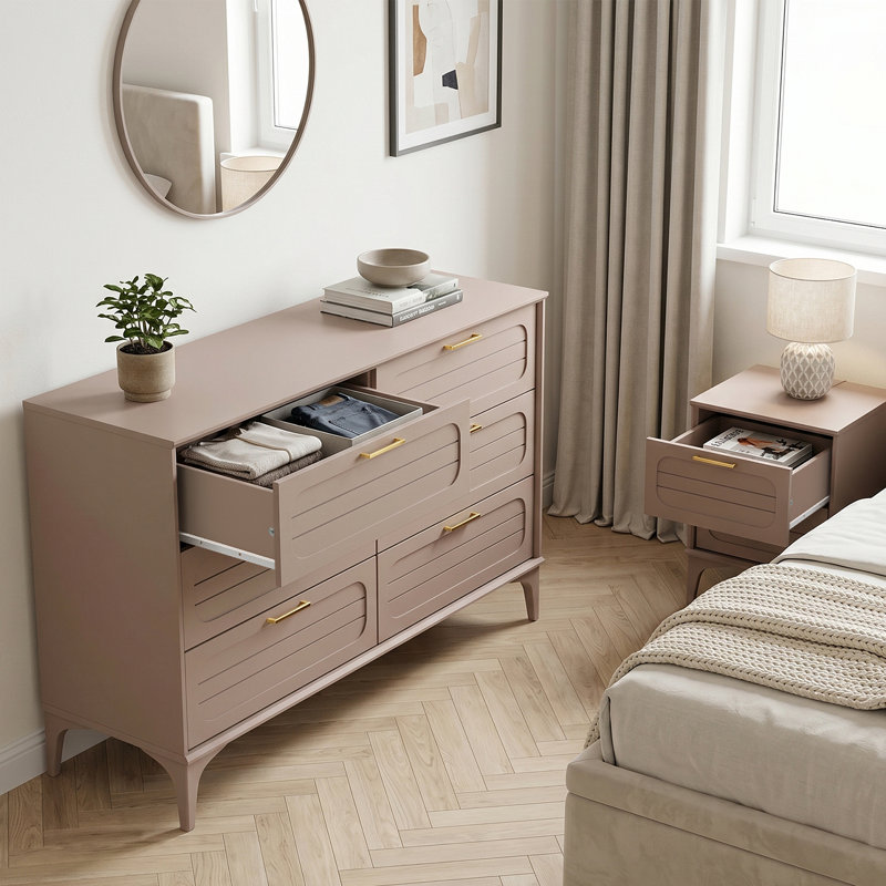 HARRINGTON Piece Bedroom Set, Warm Nude