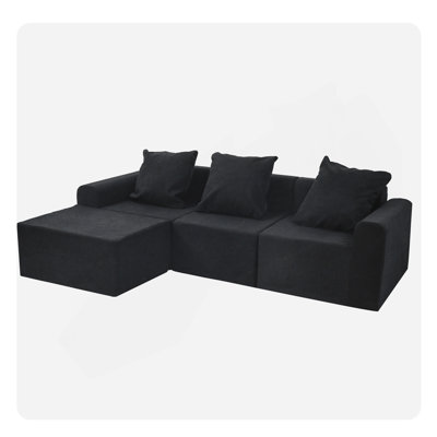 Canapé modulaire convertible convertible en microfibre
