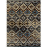 Tapis bleu / brun en polypropylène tissé à la machine Alleyna