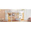 Full Size Loft Bed With Desk And Shelves, Two Built-In Drawers, Storage Staircase, White And Natural