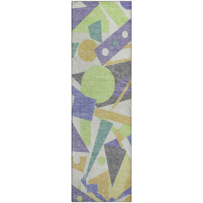 Premium Machine Washable Mehara AMF1693 Geometric Rug
