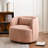 Linen Blend Upholstered Swivel Armchair With Ottoman-1495724042