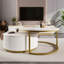 Table basse moderne emboîtable cannelée avec tiroir Modern