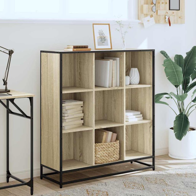 Alvon 107.5cm H Bookcase, Sonoma Oak, (9 Shelves) 107.5cmH x 97.5cmW x 33cmD