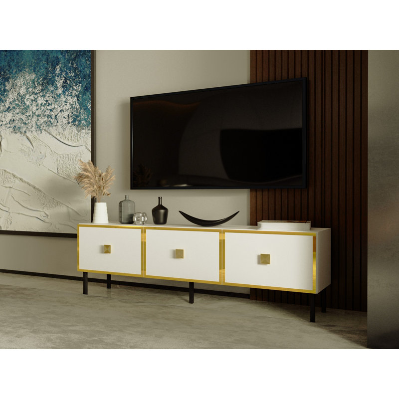 Keikei Unfinished TV Stand, Gold