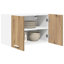 Vidaxl Hanging Cabinet Riga 2 Pcs Black Oak And White 60 X 31 X 40 Cm-121217473