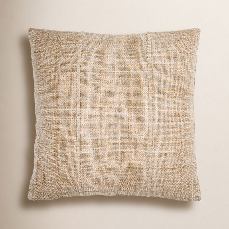 Zeppelin Recycled PET Yarn Reversible Throw Pillow, Polyester/Polyfill, 22"H x 22"W, Light Grey