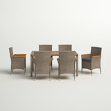 Robbie Rectangular 6 - Person 35.5" Long Dining Set with Cushions