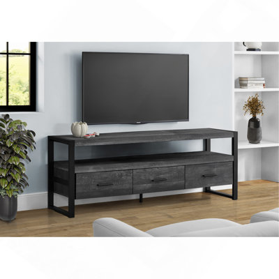 Meuble télé moderne de 60 pouces avec tiroirs de rangement, console multimédia pour le salon et la chambre à coucher, style industriel