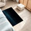 Tapis d'intérieur transparent lavable à la machine, motif lumineux turquoise abstrait-133456537