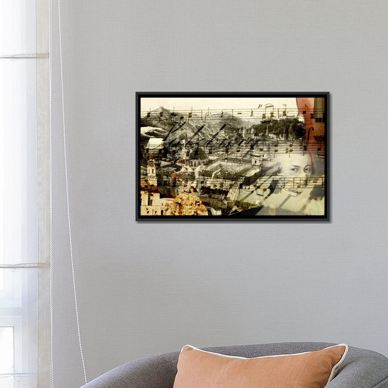 « classic music », impression sur toile, H 18 po x l 26 po x P 1,5 po, Toile avec cadre noir, Pas de tapis