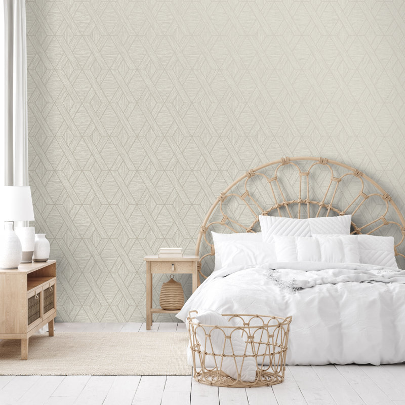 Miya Geo Textured Wallpaper, Natural
