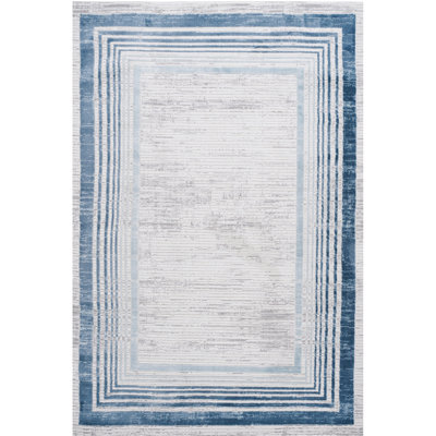 Tapis tissé 8 x 10 et bleu / bleu