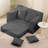 Corduroy Sofa Bed, 3 In 1 Loveseat Folding Child Couch Bed Foldable - Chaise Lounge Chair & Floor Futon Sleeper, Pull Out Sofa Bed With 4 Pillows For Living Room, Gray-778320816