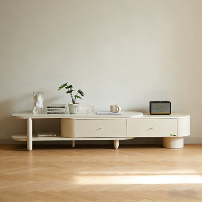 Simple Cream-style Retractable TV Cabinet