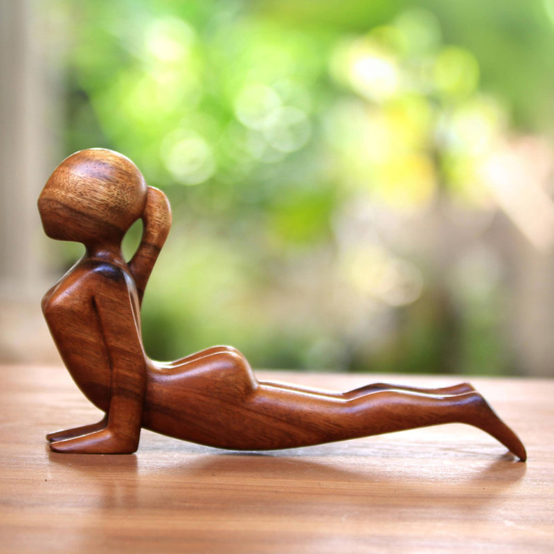 Cobra Yoga Pose Wood Statuette