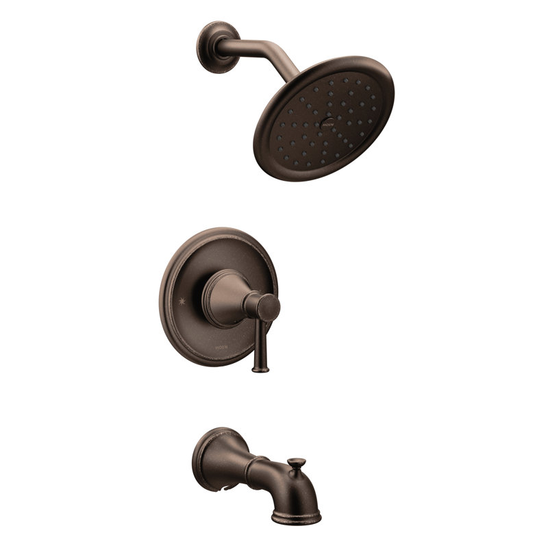 Robinet de baignoire et de douche avec poignée levier Belfield avec Posi-temp, Bronze huilé
