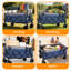 Chariot utilitaire pliable robuste de 51 pouces, 480 lb, cadre ultra-stable breveté, pliable à l'échelle 1: 6, portable et pliable pour la plage, les sports et le jardin, bleu-gris foncé-126447053