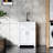 24In White Laundry Cabinet - Stainless Steel Sink & Faucet Firm Effortless Setup Utility Strong Silent Atmosphere Building