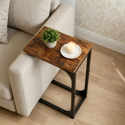 Table de bout en C pour canapé, ensemble de 2 petites tables d'appoint pour canapé, plateau télé pour manger ou ordinateur portable, bureau d'appoint pour chaise, peu encombrant pour le salon, la chambre à coucher