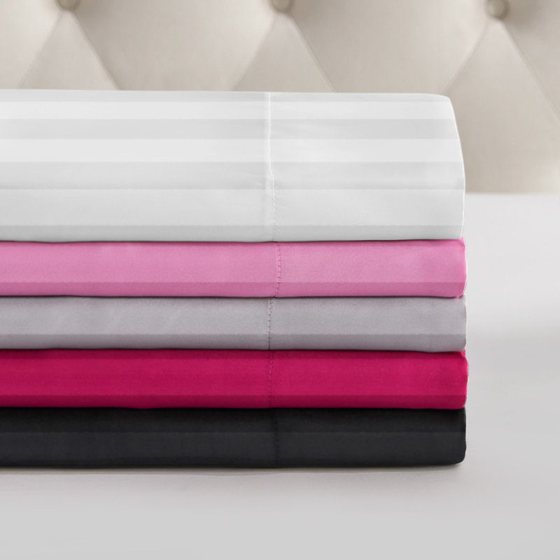 Juicy Couture Silky Satin Damask Sheet Sets, Black, Twin Sheet Set