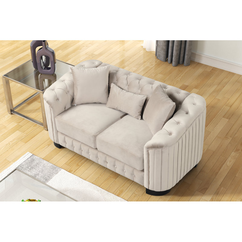 Jaselyn 64'' Velvet Loveseat, Caffe