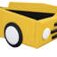 Lit plateforme jaune en forme de voiture de course simple avec construction robuste et roulettes - voiture de repos élégante et stable offrant un sommeil relaxant-1102548803