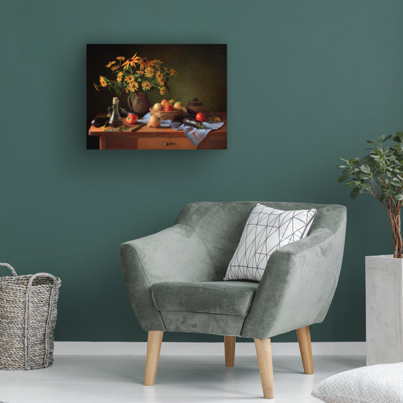 Art sur toile, "Nature morte avec légumes", H 14 po x l 19 po