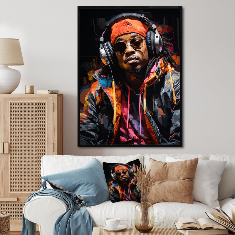 Xzavia Music Hiphop Fusion Bold I, H 32 po x l 24 po x P 1 po, Cadre flottant noir