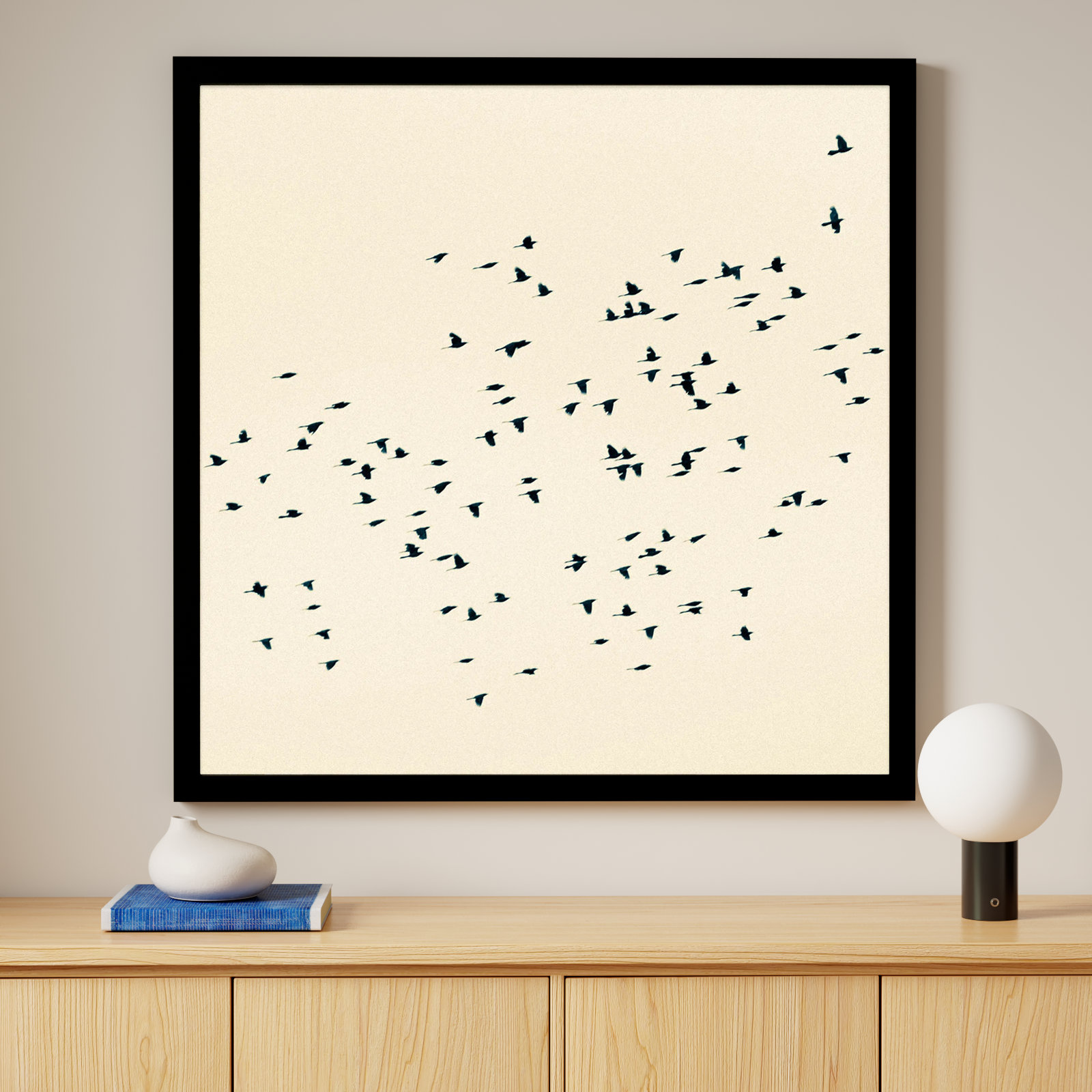 Garden Sign "Soaring" Print by Peter Dušek, 44" H x 44" W x 1.25" D, Black