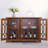 3-Door Oak Glass Display Sideboard-1582107852