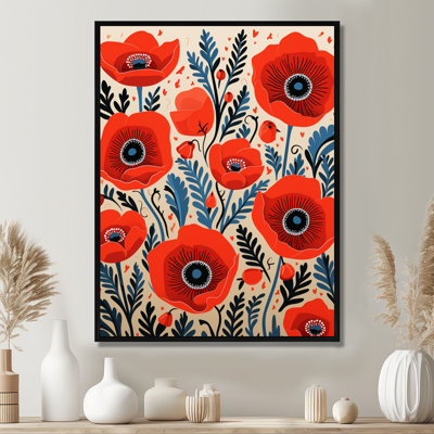 Blooming Poppies - Illustration rétro - coquelicot