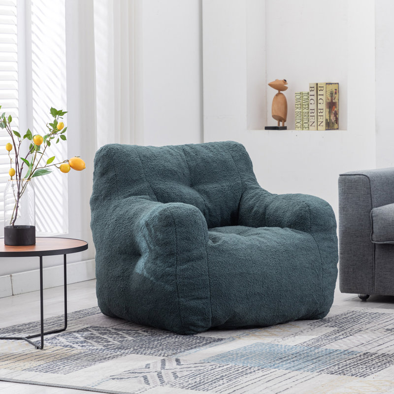 Fauteuil à billes Soft, Imitation fourrure verte
